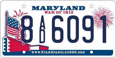 MD license plate 8AD6091
