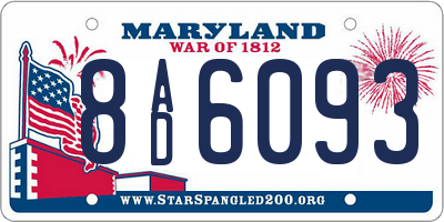 MD license plate 8AD6093
