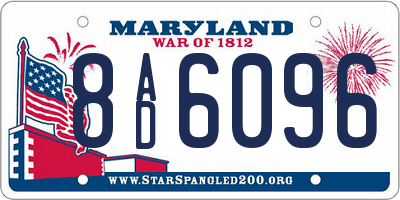 MD license plate 8AD6096
