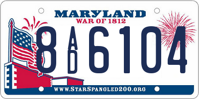 MD license plate 8AD6104