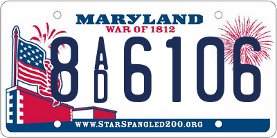 MD license plate 8AD6106