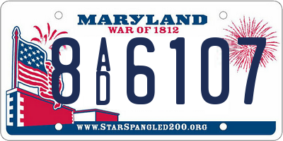 MD license plate 8AD6107