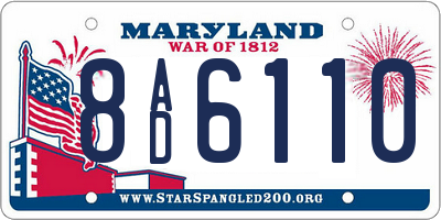 MD license plate 8AD6110