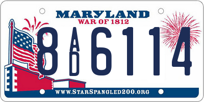 MD license plate 8AD6114