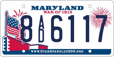 MD license plate 8AD6117