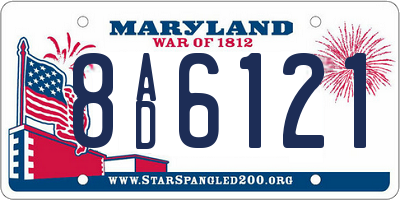 MD license plate 8AD6121