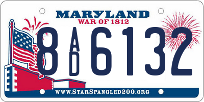 MD license plate 8AD6132