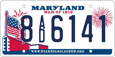 MD license plate 8AD6141