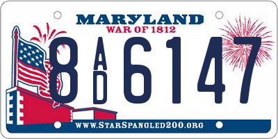 MD license plate 8AD6147
