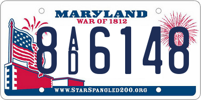 MD license plate 8AD6148