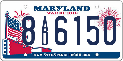 MD license plate 8AD6150