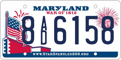 MD license plate 8AD6158