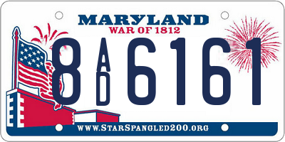 MD license plate 8AD6161