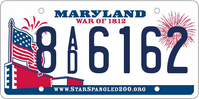 MD license plate 8AD6162