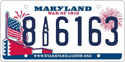 MD license plate 8AD6163