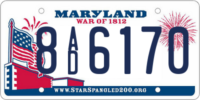 MD license plate 8AD6170