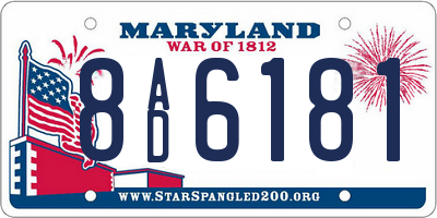 MD license plate 8AD6181