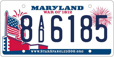 MD license plate 8AD6185