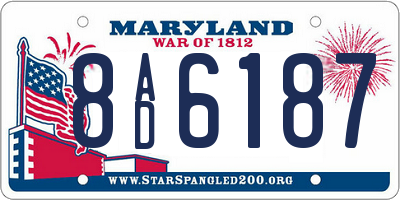 MD license plate 8AD6187