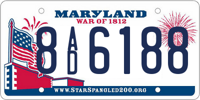 MD license plate 8AD6188