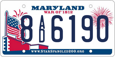 MD license plate 8AD6190