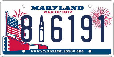 MD license plate 8AD6191