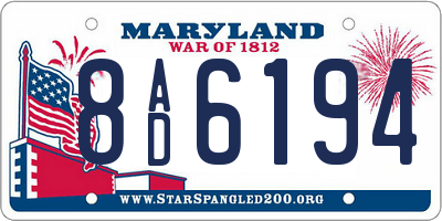 MD license plate 8AD6194
