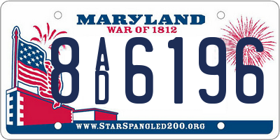 MD license plate 8AD6196
