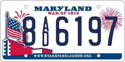 MD license plate 8AD6197