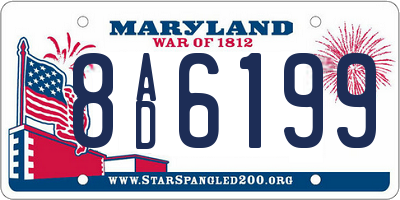 MD license plate 8AD6199