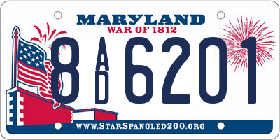 MD license plate 8AD6201