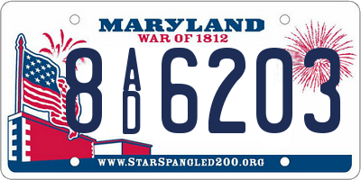 MD license plate 8AD6203