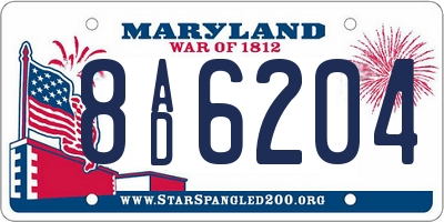 MD license plate 8AD6204