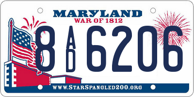 MD license plate 8AD6206