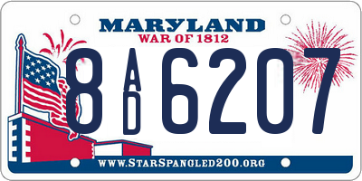 MD license plate 8AD6207