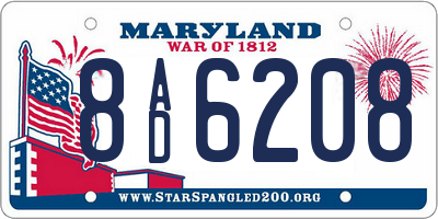 MD license plate 8AD6208