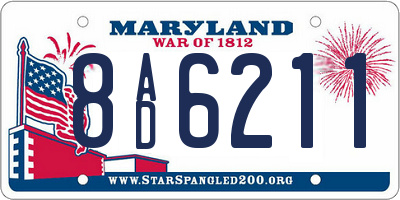 MD license plate 8AD6211