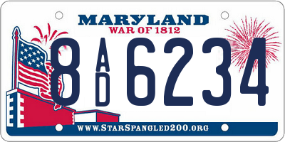 MD license plate 8AD6234