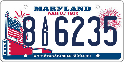 MD license plate 8AD6235