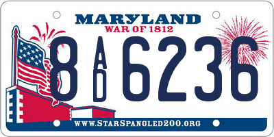 MD license plate 8AD6236
