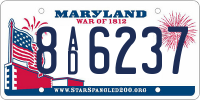 MD license plate 8AD6237