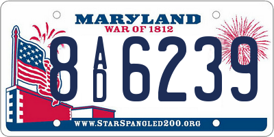 MD license plate 8AD6239