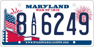 MD license plate 8AD6249