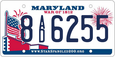 MD license plate 8AD6255