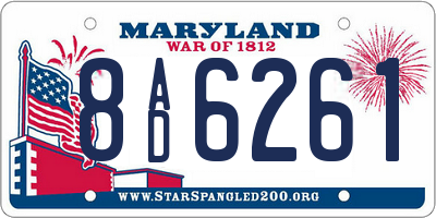 MD license plate 8AD6261