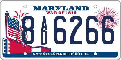 MD license plate 8AD6266