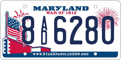 MD license plate 8AD6280