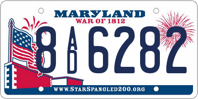MD license plate 8AD6282