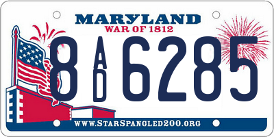 MD license plate 8AD6285