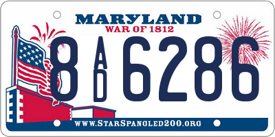 MD license plate 8AD6286